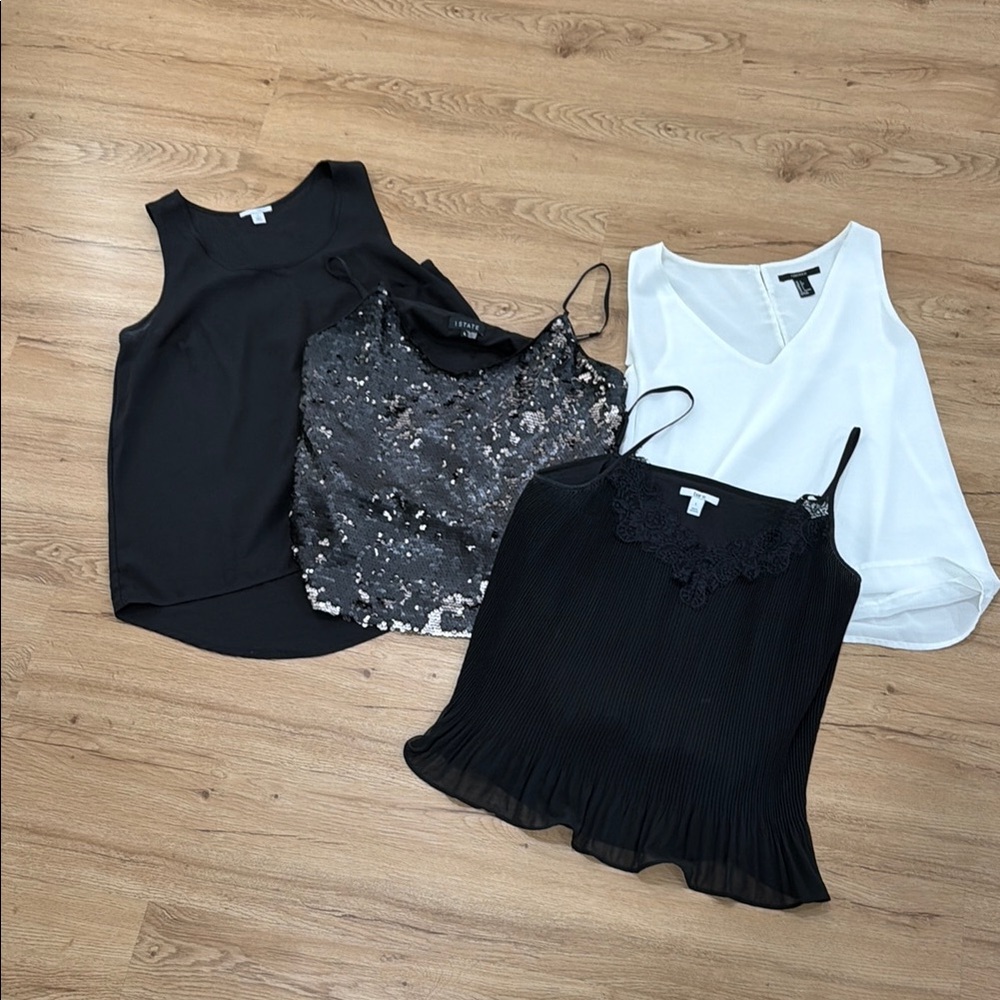 Elegant Black and White Women's Tops Set